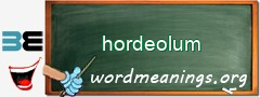 WordMeaning blackboard for hordeolum